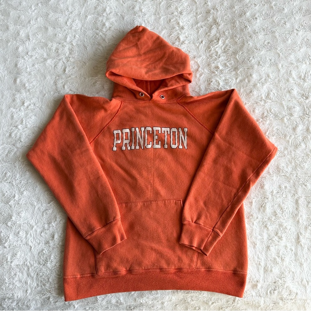 Vintage Princeton University Hoodie Sweatshirt Mens Large Orange Champion 80s